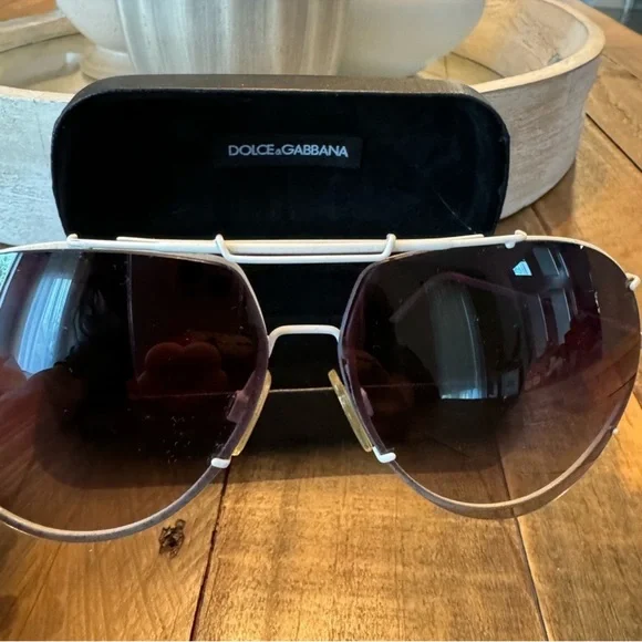 Dolce & Gabbana Aviator Sunglasses DG 2075 - White Unisex - Picture 3 of 6